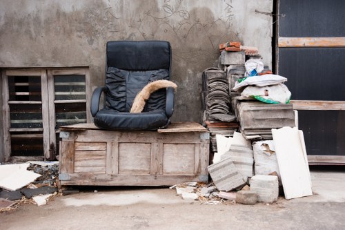 Professional garage clearance team at work